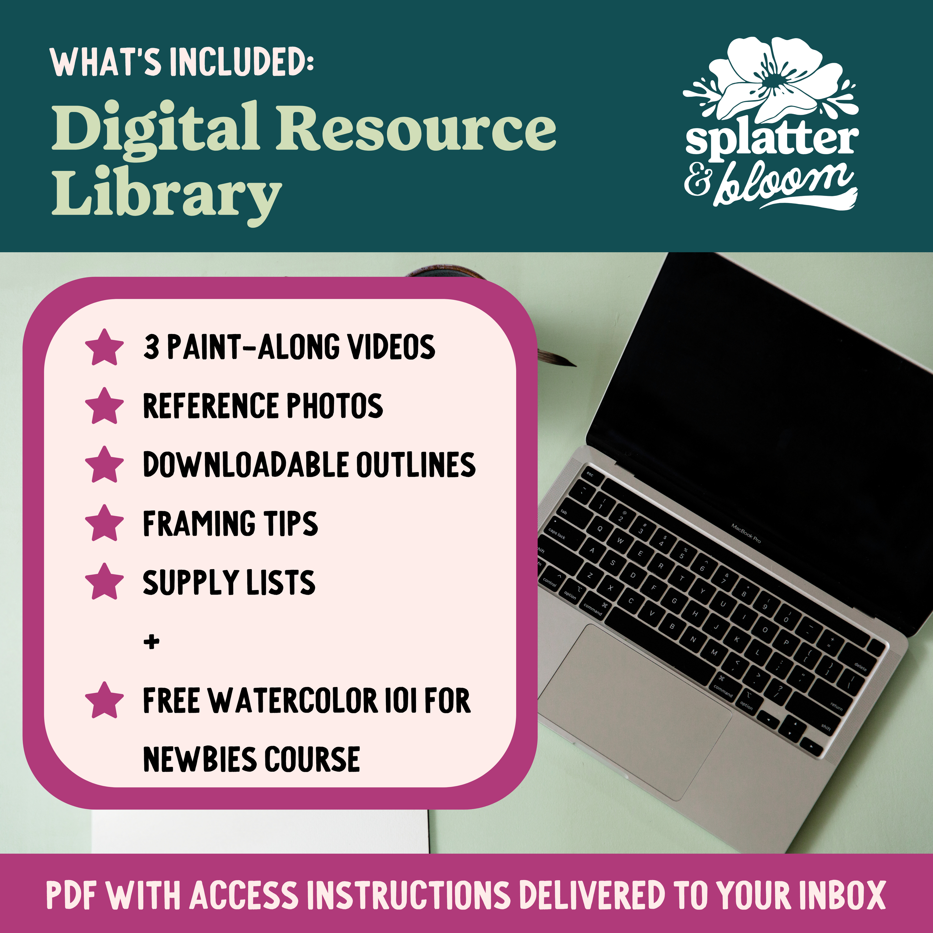 *DIGITAL* Winter Woods Watercolor Painting Kit