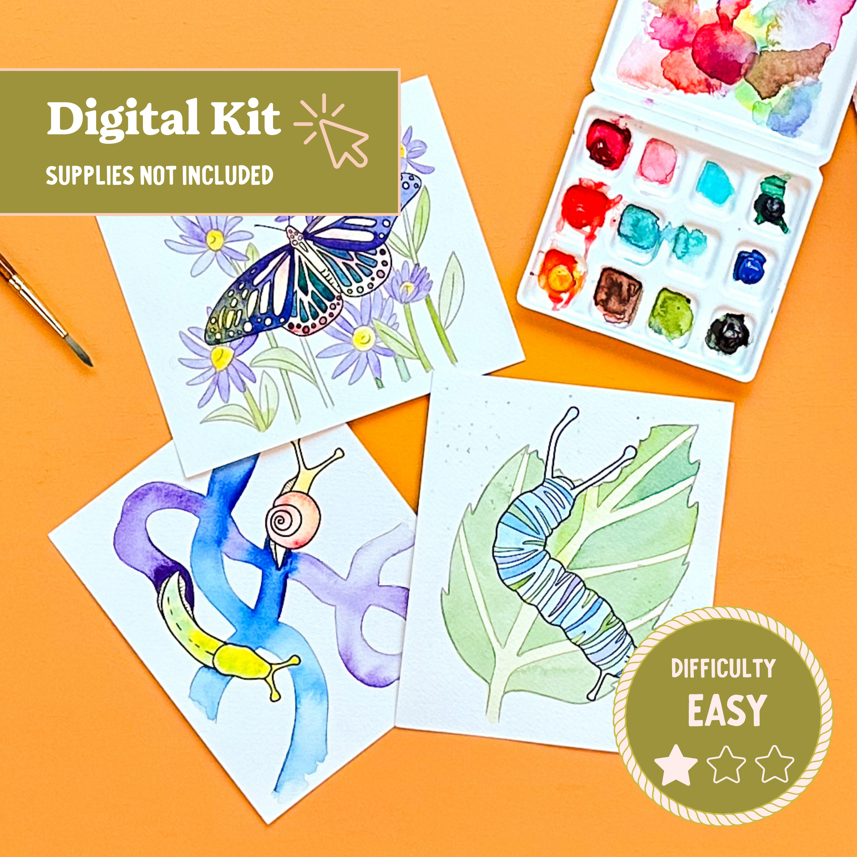 *DIGITAL* Bug Hikes Watercolor Painting Kit