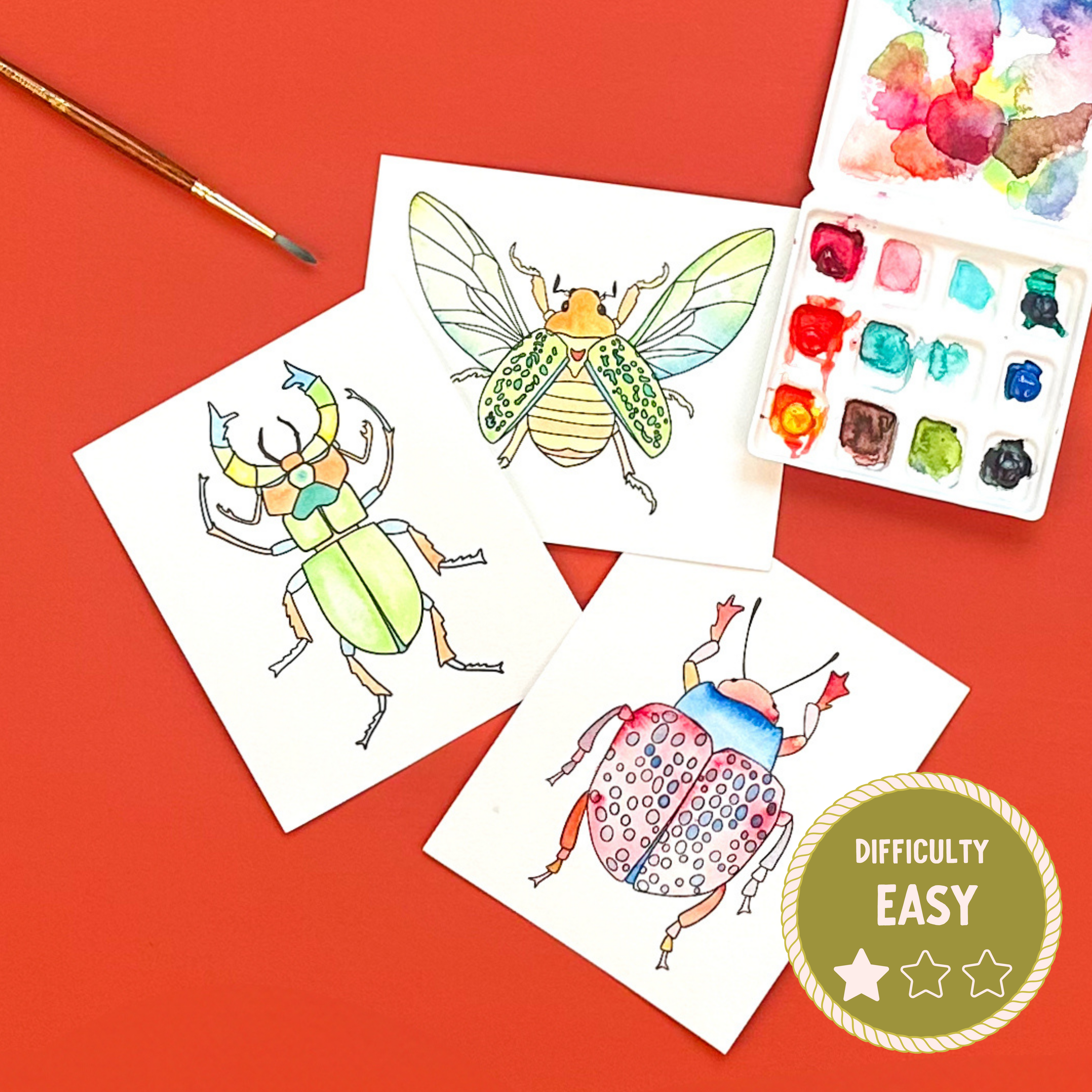 Buggy Beetles Watercolor Painting Kit - (Mini)