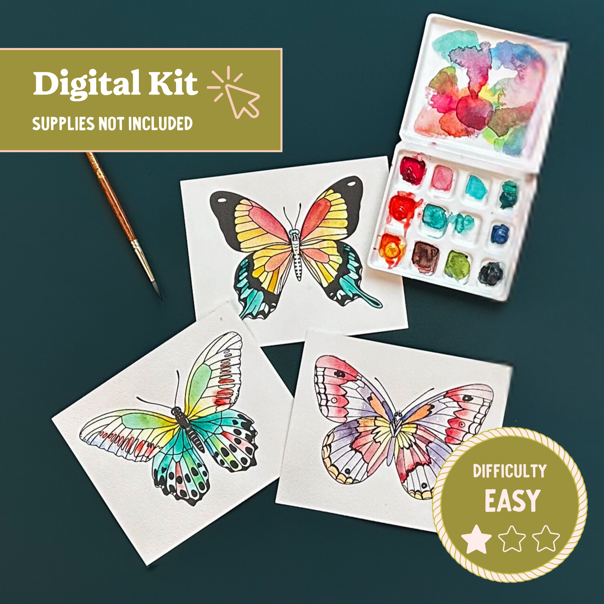 *DIGITAL* Butterfly Wings Watercolor Painting Kit