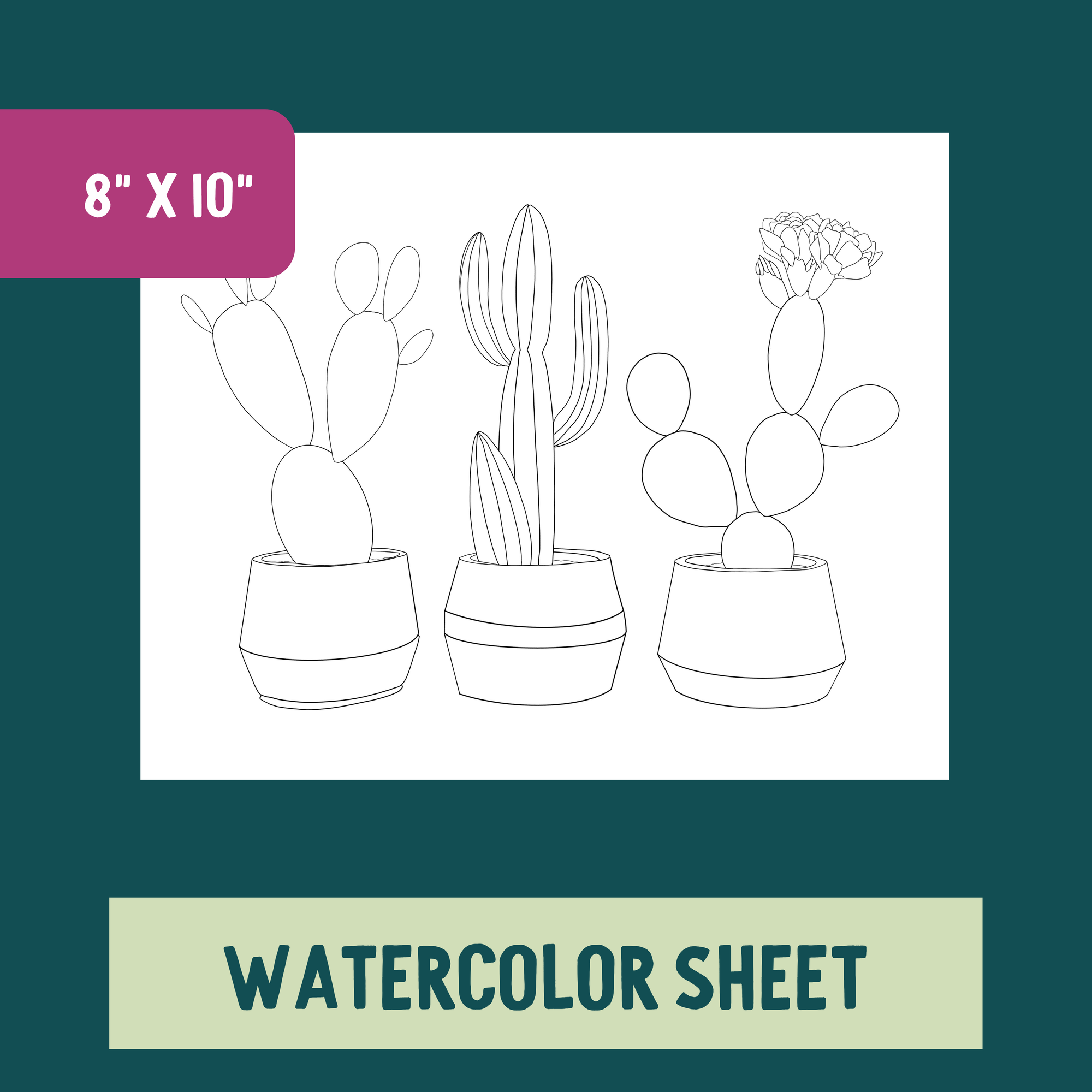 *Individual Sheet* Potted Cacti