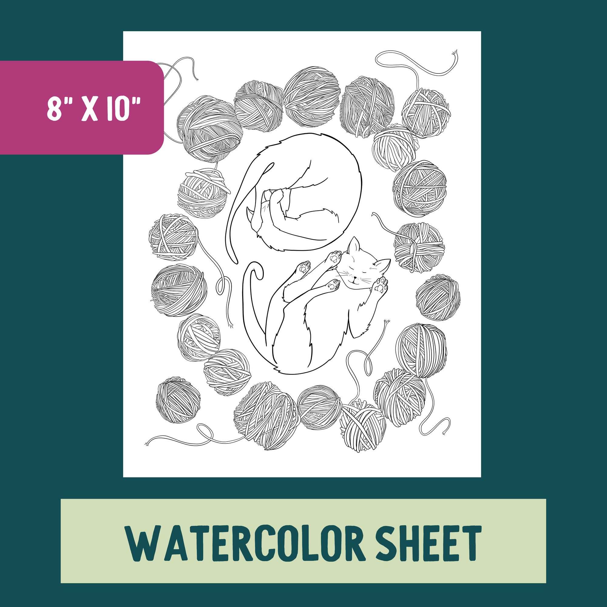 *Individual Sheet* Cats & Yarn