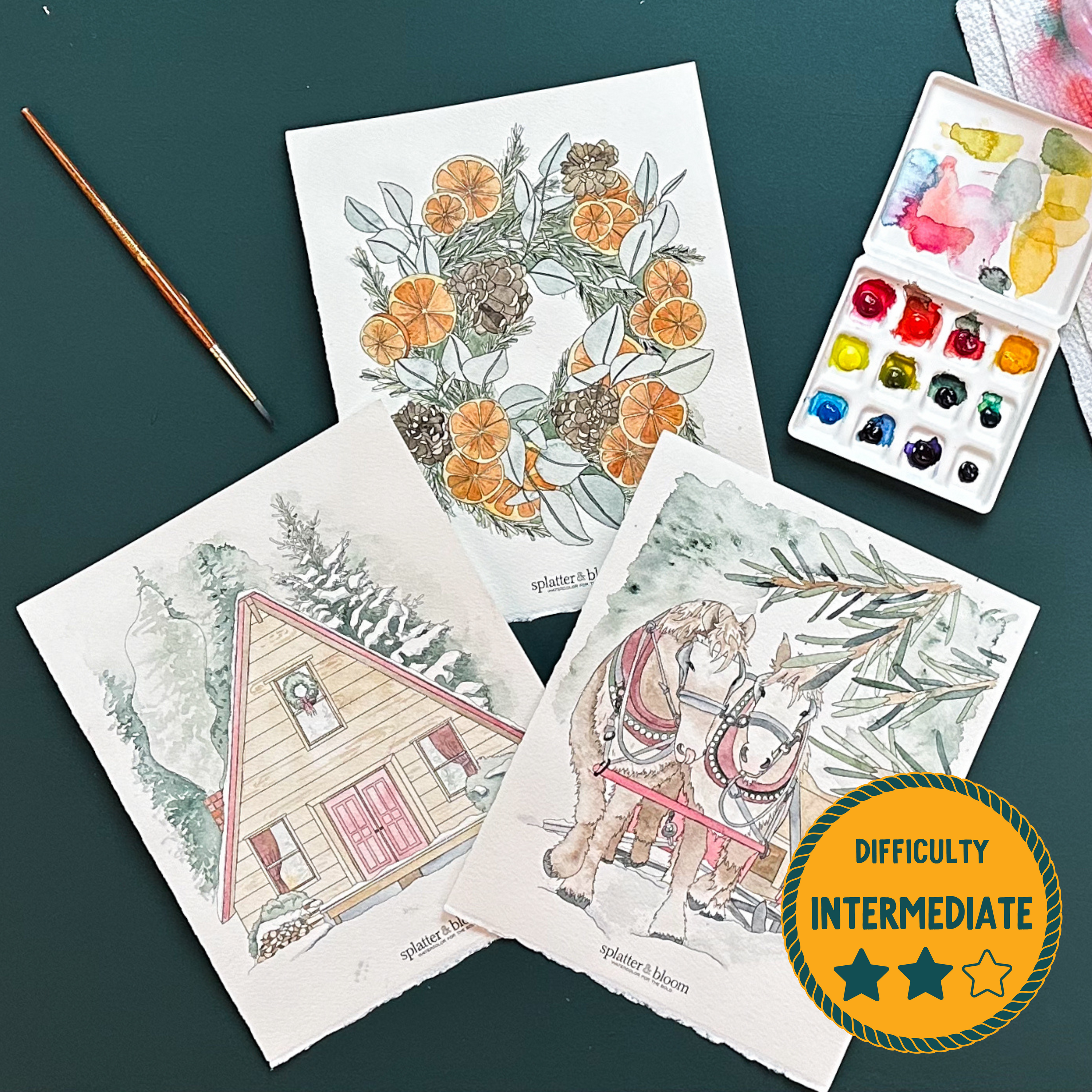 Winter Woods Watercolor Painting Kit - (Large)