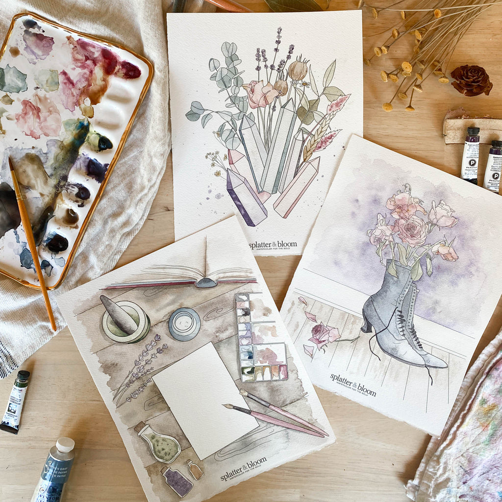Fall Florals Watercolor Painting Kit – Splatter & Bloom